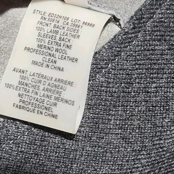 ELIE TAHARI $898 JOPLIN Genuine Lamb Leather MerinoWool Asymmetric Moto Jacket M - Picture 14 of 14